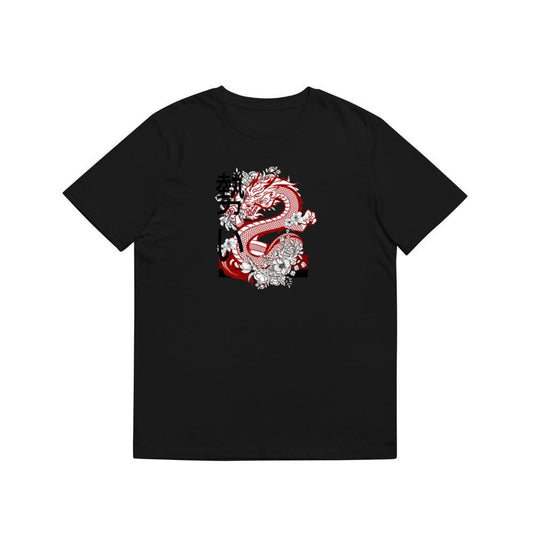 Cool Japanese Dragon With Flower Casual Wear Top Unisex T-Shirts